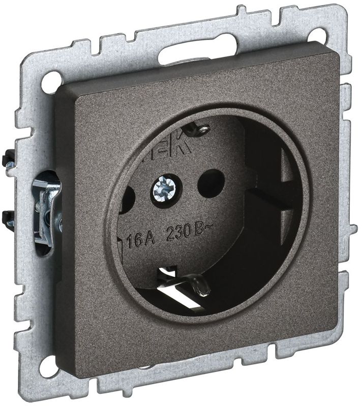 розетка 1-м сп brite рс14-1-0-бртб 16а с заземл. защ. шторки механизм бронза iek br-r14-16-k45 от BTSprom.by