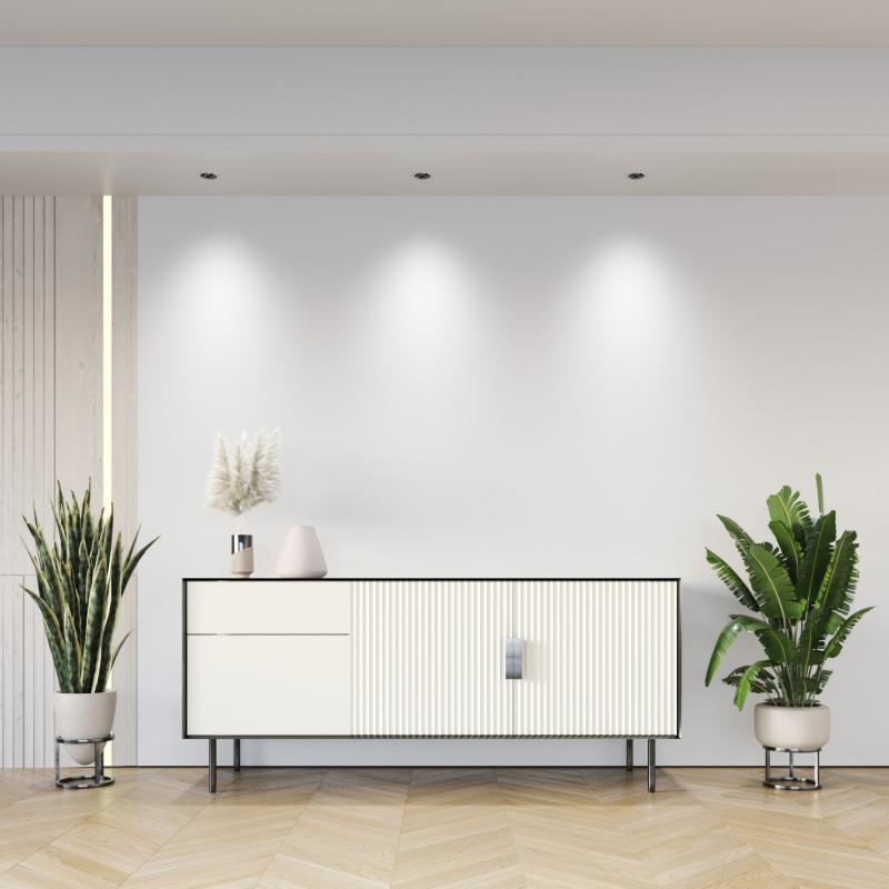  Светильник SPACE 8Вт 4000К IP20 220В d65 38град. встраив. со светодиодом алюм. бел./черн. DENKIRS 723066 фото в каталоге от BTSprom.by