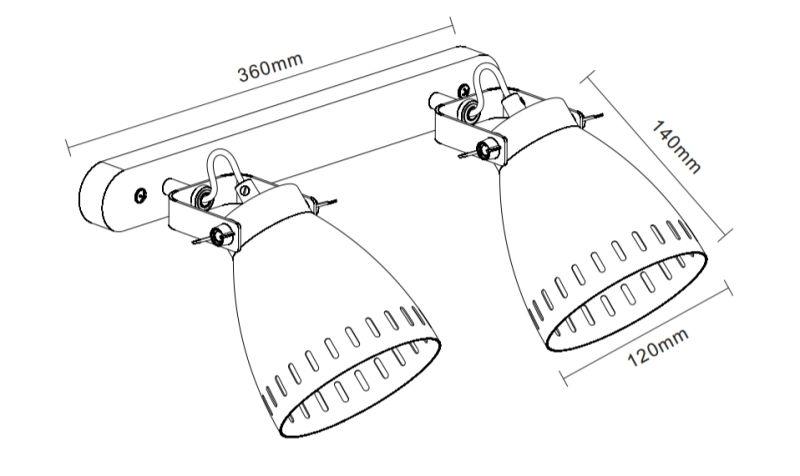  Светильник WML-428-2 С01 настен. New York 2х E27 40Вт 230В бел. Camelion 13064 фото в каталоге от BTSprom.by