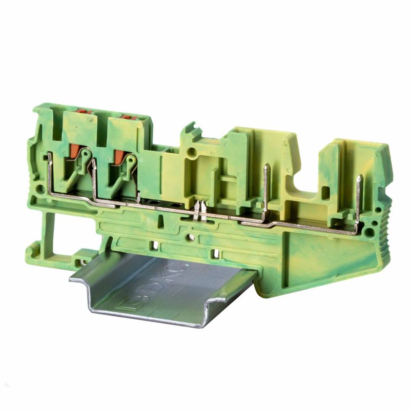 клемма заземления под вставной штекер зажим push-in; 4 точки подключения; 2.5кв.мм dkc vpr-2.5-qt-2p-pe от BTSprom.by