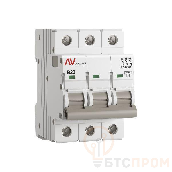 Выключатель автоматический модульный 3п B 20А 10кА AV-10 AVERES EKF mcb10-3-20B-av фото в каталоге от BTSprom.by  Выключатель автоматический модульный 3п B 20А 10кА AV-10 AVERES EKF mcb10-3-20B-av фото в каталоге от BTSprom.by