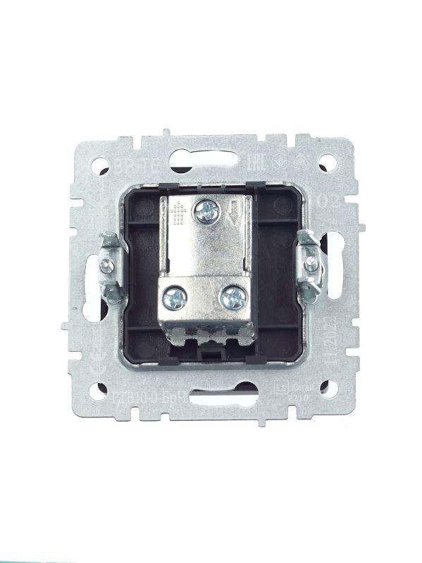  Розетка телевизионная проходная TV СП Brite РТВ10-0-БрЧ механизм черн. IEK BR-A10-P-K02 фото в каталоге от BTSprom.by
