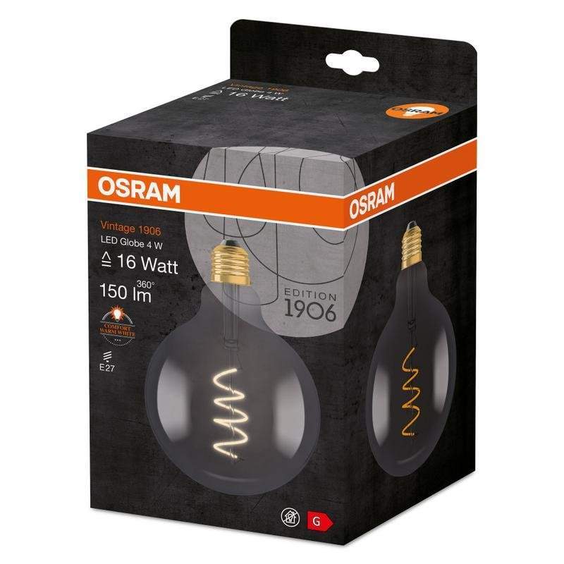 лампа светодиодная филаментная vintage 1906 led cl globe125 smoke 15 non-dim 818 5вт тепл. бел. e27 дым. osram 4058075269989 от BTSprom.by