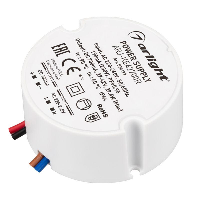 блок питания arj-ke42700r 29вт 700ма pfc ip44 пластик 5 лет arlight 028193 от BTSprom.by