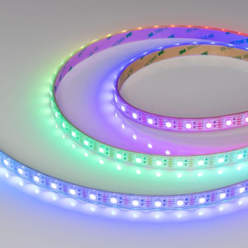 лента светодиодная spi-p-b60-12mm 12v rgb-px1-bpt 8вт/м ip66 5060 герметичная бегущий огонь (уп.5м) arlight 041615(1) от BTSprom.by