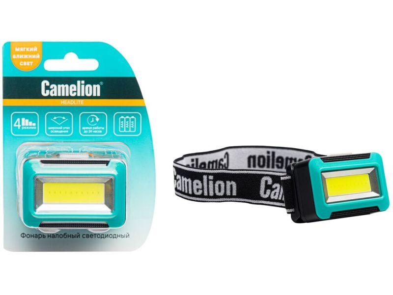 фонарь налобный led5386 1вт cob led 3 реж. 3xaaa пласт блист черн. camelion 15691 от BTSprom.by