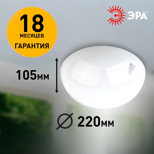  Светильник НБП 06-60-002 "Сириус" 60Вт E27 IP54 D220 кругл. поликарбонат матов. Эра Б0048408 фото в каталоге от BTSprom.by