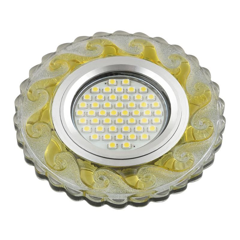 светильник dls-l139 gu5.3 glassy/gold gu5.3 встраив. доп. светодиод. подсветка 3вт без лампы стекло fametto ul-00003872 от BTSprom.by