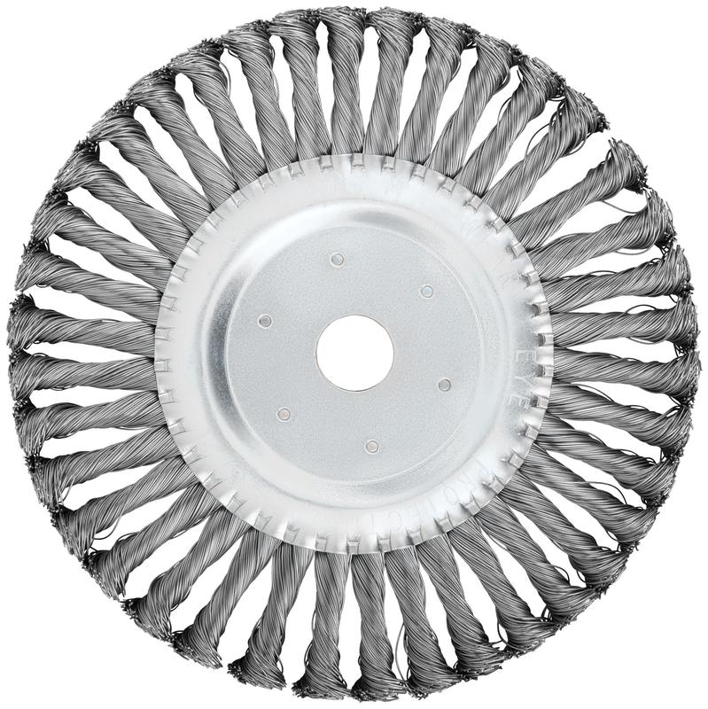  Корщетка-колесо посадочный диаметр 22.2мм стальная витая проволока 200мм FIT 39109 фото в каталоге от BTSprom.by