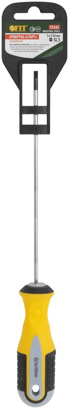  Отвертка "Старт" CrV сталь прорезиненная ручка 3х150мм SL FIT 55182 фото в каталоге от BTSprom.by