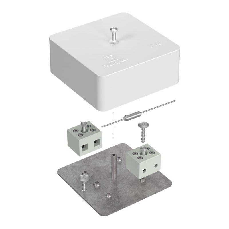 коробка огнестойкая для кабель-канала 40-0450-fr6.0-4-п е15-е120 с термопредохранителем 75х75х30 промрукав 40-0450-fr6.0-4-п от BTSprom.by