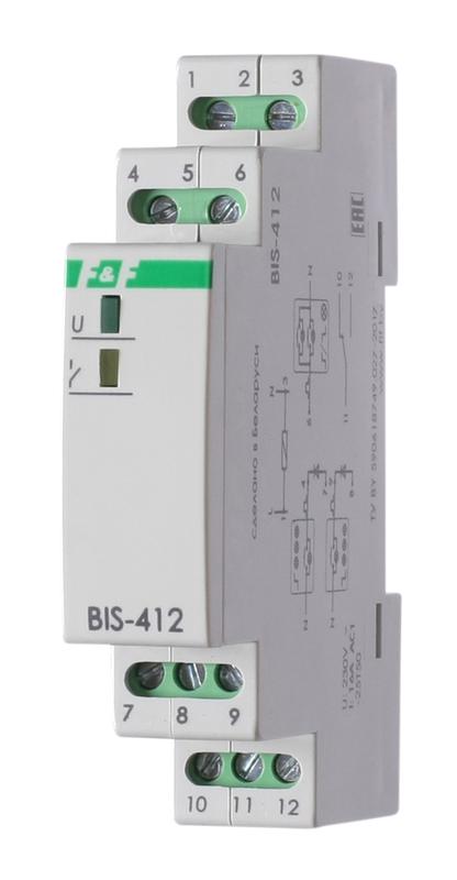 реле импульсное bis-412 (для группового режима работы; монтаж на din-рейке 230в 16а 1p ip20) f&f ea01.005.007 от BTSprom.by
