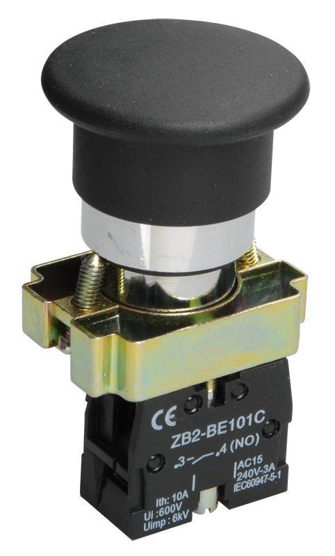 кнопка управления "грибок" lay5-bc21 1но черн. karat iek bbg70-bc-k02 от BTSprom.by