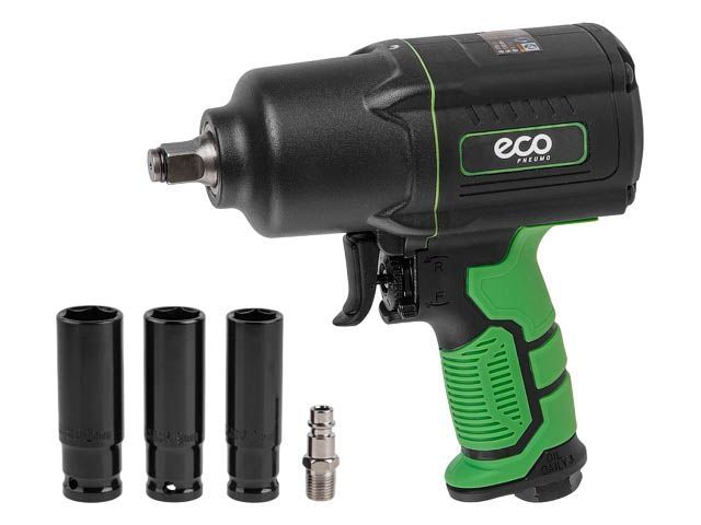 пневмогайковерт 1/2" eco aiw-1500s (1300/1700 нм (закр./откр.), 3 ступени крут.мом., twin hammer, 7000 об/мин, композитный корпус) aiw-1500s от BTSprom.by