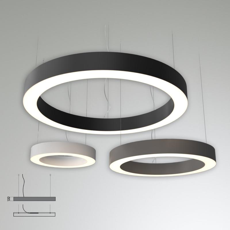 светильник светодиодный rve-lbx-hole-ring-600-p 46вт 4000к 600х600х100мм s80мм кольцо подвесной черн. rvelektro rve00003200 от BTSprom.by