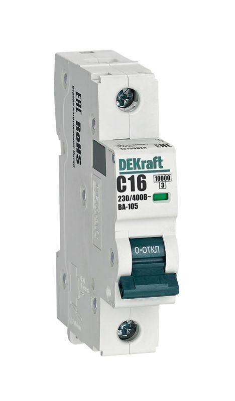 выключатель автоматический модульный 1п c 16а 10ка ва-105 dekraft 13153dek от BTSprom.by