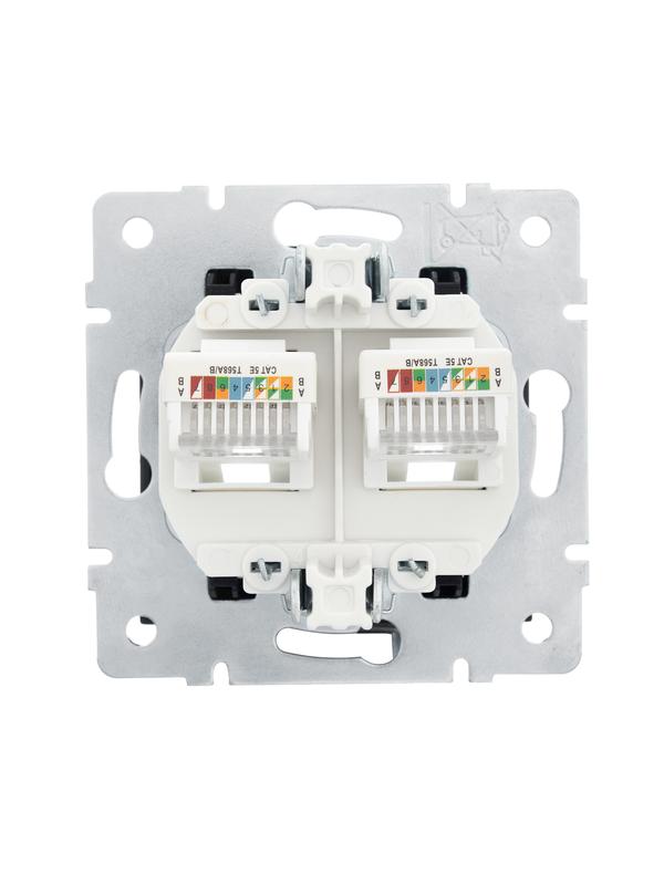  Розетка компьютерная 2-м СП Vesna механизм черн. бархат LEZARD 742-4288-141 фото в каталоге от BTSprom.by