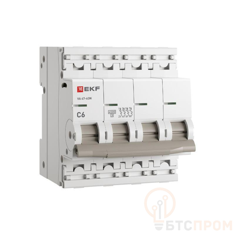 Выключатель автоматический 4п C 6А 4.5кА ВА 47-63N PROxima EKF M634406C фото в каталоге от BTSprom.by  Выключатель автоматический 4п C 6А 4.5кА ВА 47-63N PROxima EKF M634406C фото в каталоге от BTSprom.by