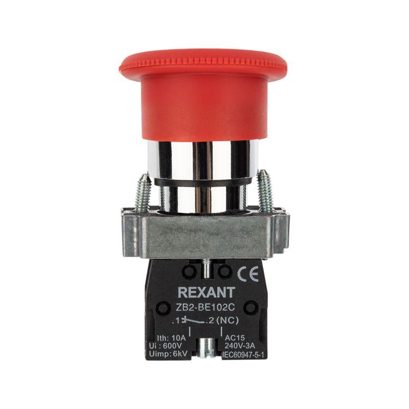  Кнопка грибовидная XB2-BS NC поворотн. красн. Rexant 36-5544 фото в каталоге от BTSprom.by