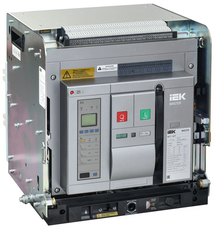 выключатель автоматический воздушный 3п e 3200а 85ка ac ва77 w3p ea выдвижн. с комплектом аксессуаров master iek mi-acb10-3we-085-3200-acf от BTSprom.by