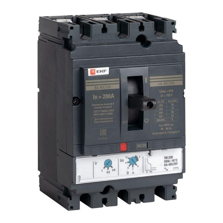 выключатель автоматический 3п 250/200а 45ка ва-99c compact ns proxima ekf mccb99c-250-200 от BTSprom.by