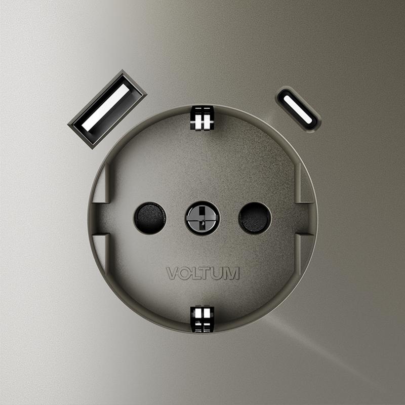  Розетка 1-м СП S70 16А с USB A+С с заземл. защ. шторки механизм шелк Voltum VLS040504 фото в каталоге от BTSprom.by