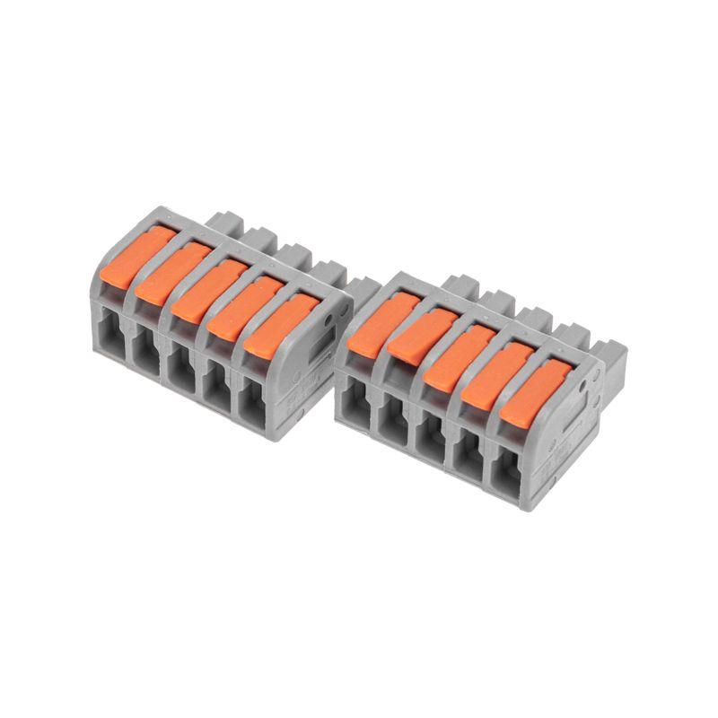  Клемма проходная разъемная СМК 222-425R 5п 0.2-2.5/4кв.мм сер. (блист.3шт) Rexant 07-5265-3 фото в каталоге от BTSprom.by