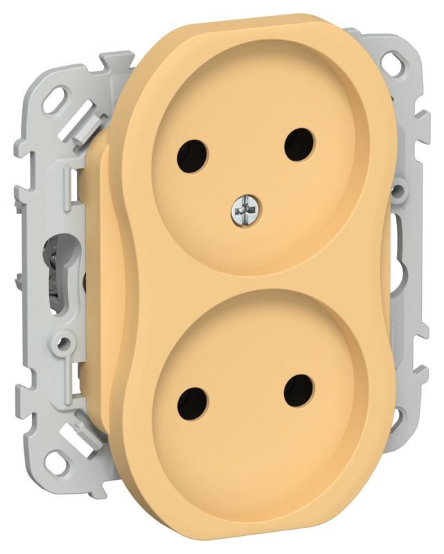 розетка 2-м сп flite рс02-1-флз 10а без заземл. без защ. шторок безвинтовое крепление механизм золотарник iek fi-r20-10-1-k90 от BTSprom.by