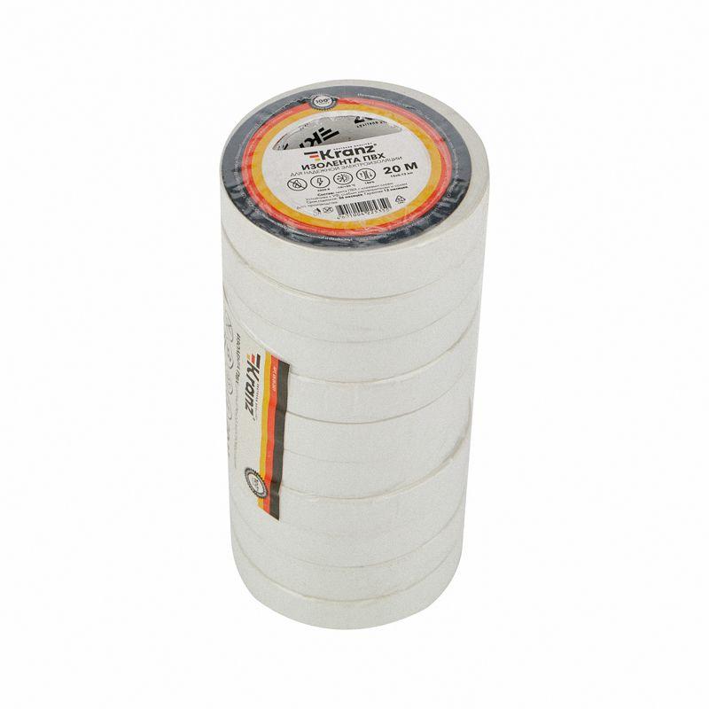  Изолента ПВХ 0.13х15мм 20м бел. Kranz KR-09-2601 фото в каталоге от BTSprom.by