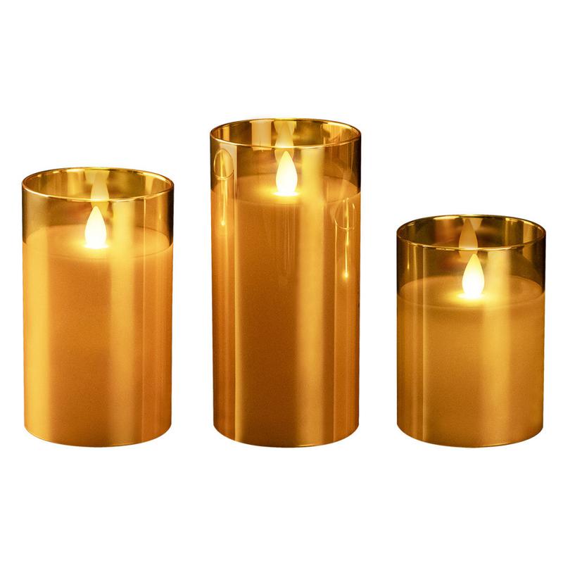 свеча декоративная cl7-set3-gd с пультом 3хaaa для каждой свечи (не в компл.) зол. (уп.3шт) фаzа 5018822 от BTSprom.by