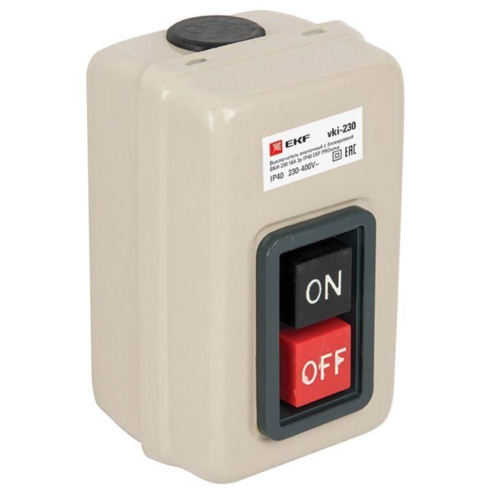 выключатель кнопочный с блокировкой вки-230 3п 16а ip40 proxima ekf vki-230 от BTSprom.by