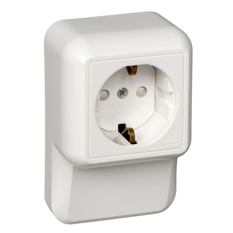 розетка плинтусная 1-м оп blanca / прима 16а ip20 250в с заземл. защ. шторки с монтажн. пластиной (опт. упак.) бел. se ra16-003-2m-b от BTSprom.by