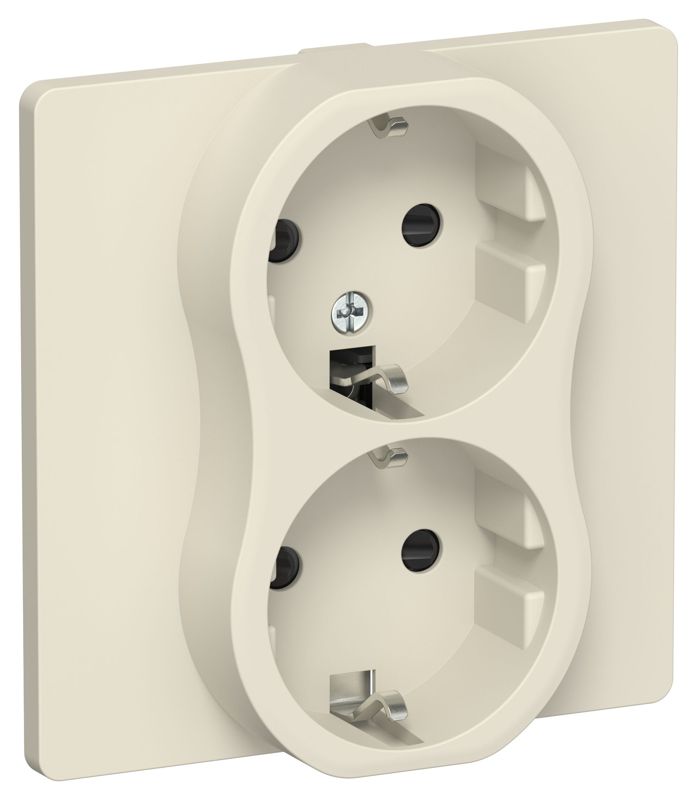 розетка 2-м сп flite рсш12-0-к-флсл 16а с заземл. с защ. шторками в сборе механизм сливочный iek fi-r24c-16-k86 от BTSprom.by