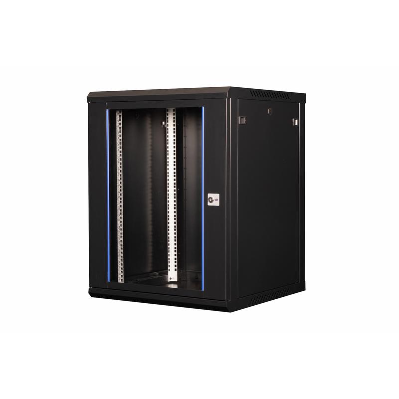 шкаф телекоммуникационный настен. 19дюйм 15u 769х600х600мм дверь стекло черн. datarex dr-634101 от BTSprom.by