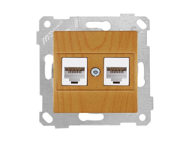розетка компьютерная 2xrj45 (cat6, скрытая, без рамки) дуб, rita, mutlusan 2200 141 0158 от BTSprom.by