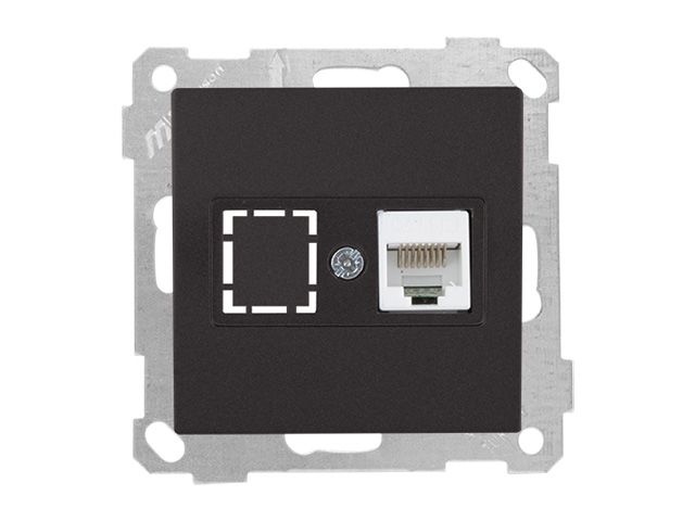 розетка компьютерная 1xrj45 (cat5e, скрытая, без рамки) черная, daria, mutlusan ((rj 45)   8-pin, соединения типа 568a или 568b) 2100 136 0184 от BTSprom.by