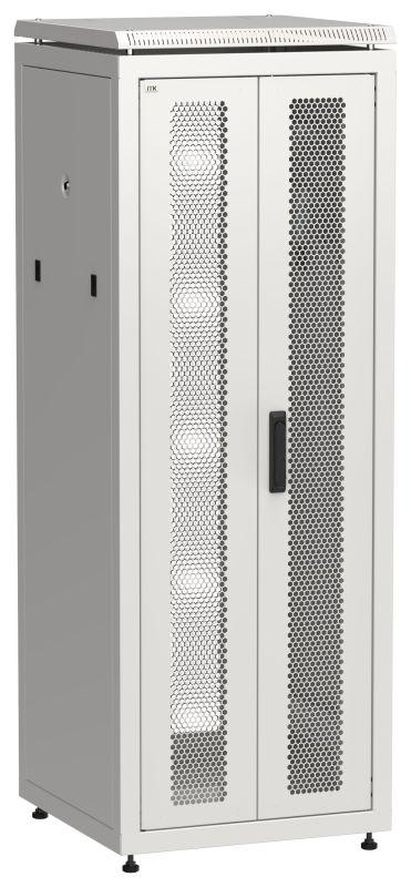 шкаф сетевой linea n 19дюйм 33u 600х600мм передн. перфорир. распашная двустворчат. задн. перфорир. сер. itk ln35-33u66-2pp от BTSprom.by
