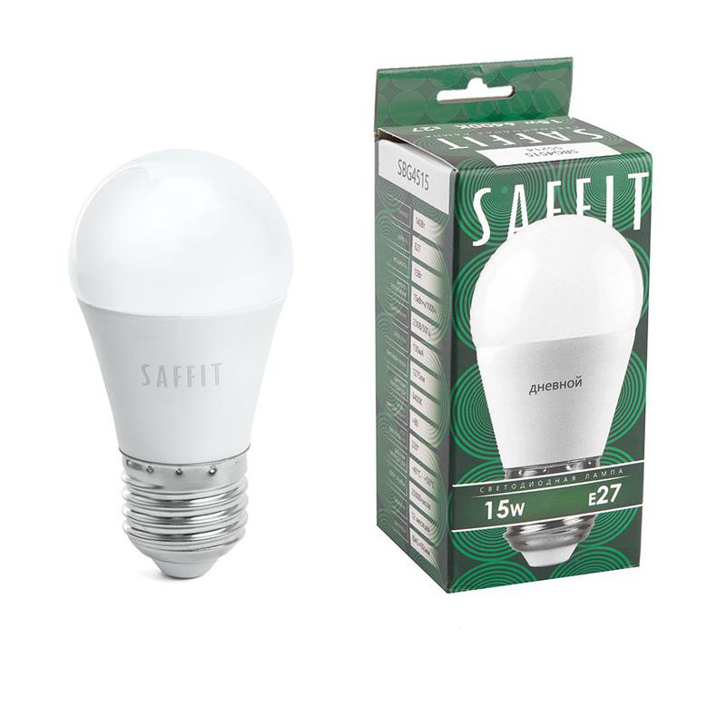 лампа светодиодная sbg4515 15вт g45 шар 6400к e27 230в saffit 55214 от BTSprom.by