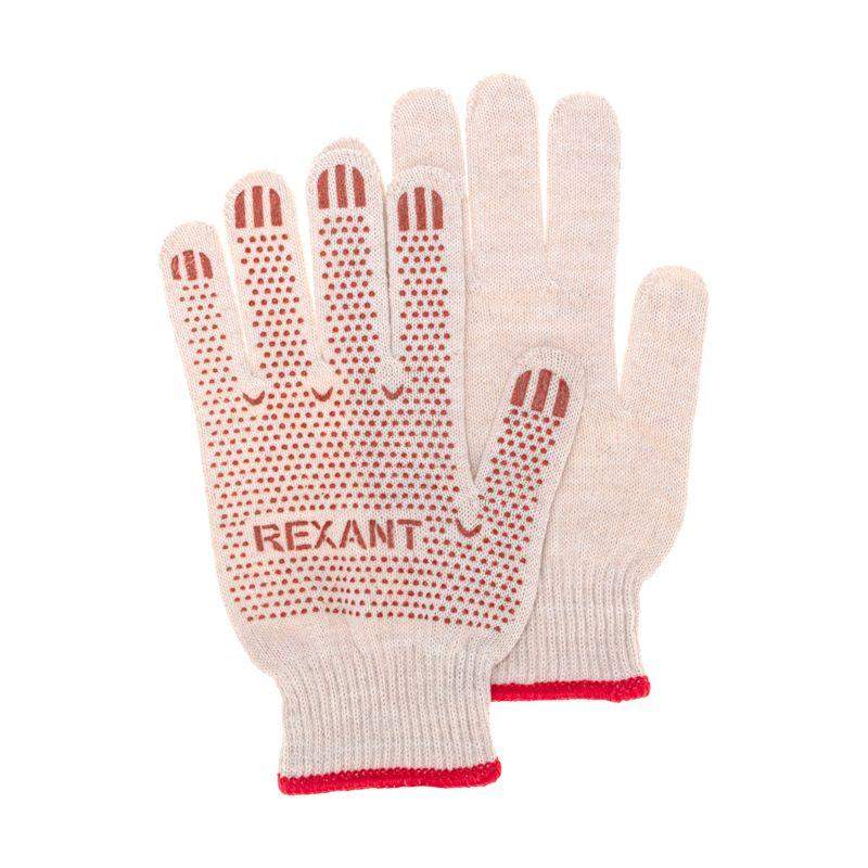 Перчатки х/б с покрытием ПВХ 5 нитей 48-50г (пара) Rexant 09-0202-1 фото в каталоге от BTSprom.by