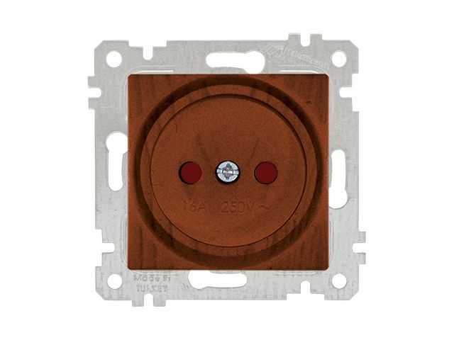 розетка 1-ая (скрытая, без рамки, б/з, шторки) орех, rita, mutlusan (16 a, 250 v, ip 20) 2200 606 0257 от BTSprom.by