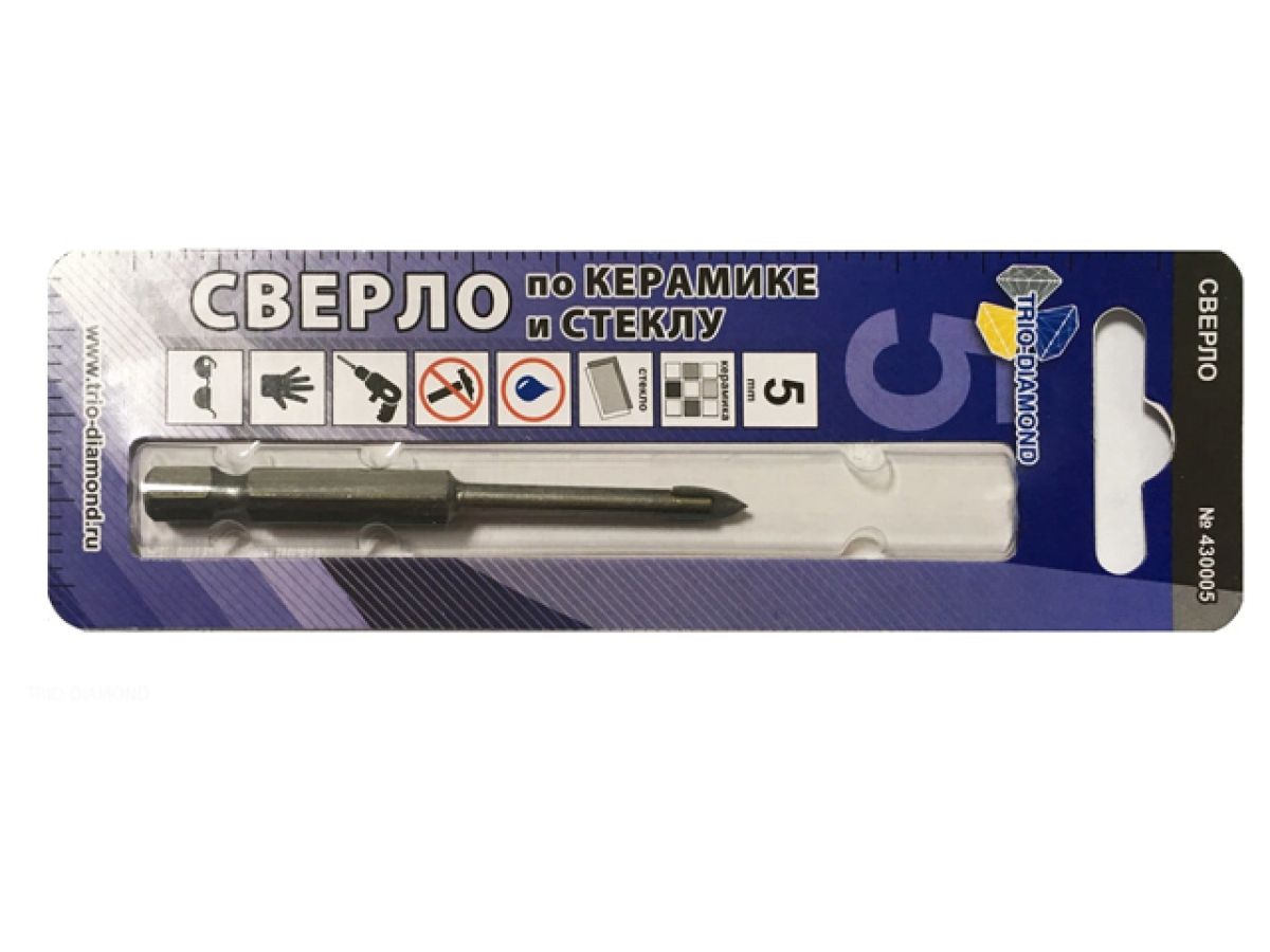 сверло по кафелю/стеклу 5 мм trio-diamond 430005 от BTSprom.by