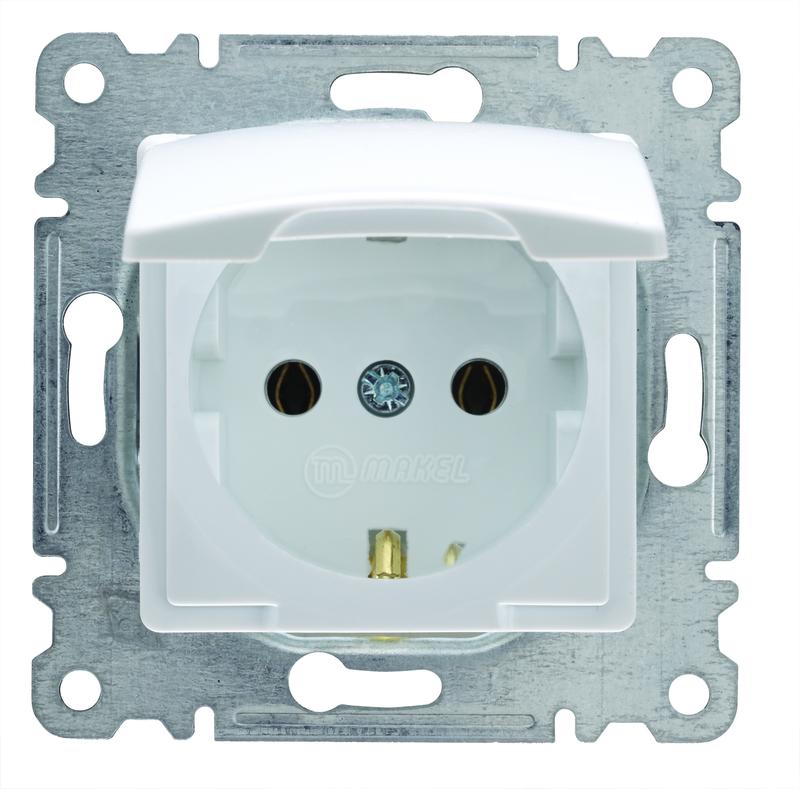 розетка сп lillium 10а с заземл. с крышкой с панелью механизм бел. makel 30001029 от BTSprom.by