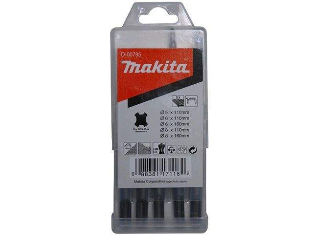 набор буров sds-plus makita 5 шт. (5, 6, 8x110, 6, 8x160) от BTSprom.by