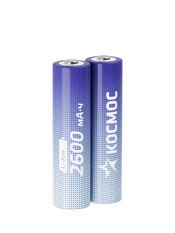 аккумулятор 18650 li-ion 2600ма.ч без защиты (уп.2шт) космос koc18650li-ion26us2 от BTSprom.by