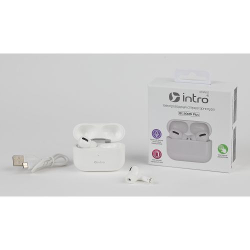  Гарнитура-Bluetooth BI1800W Plus сенсорная ultra slim с зар. кейсом бел. Intro Б0048621 фото в каталоге от BTSprom.by