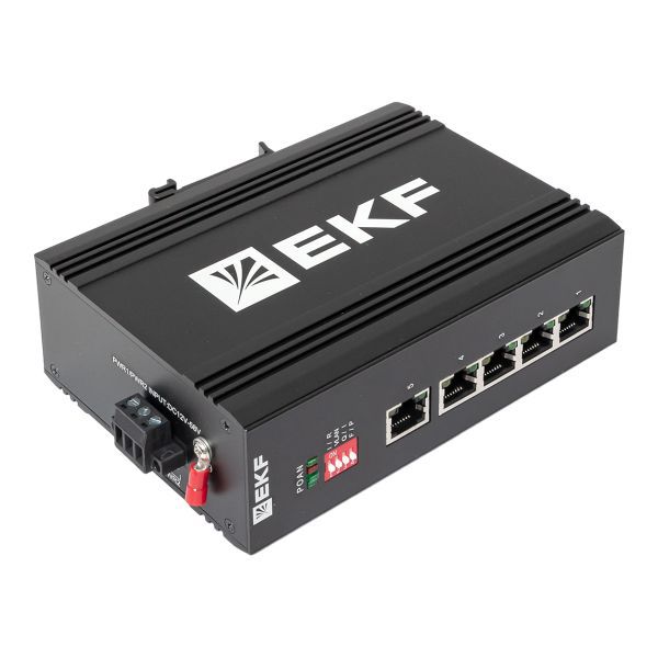  Коммутатор неуправляемый промышленный U-5GT 5 портов 10/100/1000Base-T(X) RJ45 монтаж на DIN-рейку TSX EKF TSX-U-5GT фото в каталоге от BTSprom.by