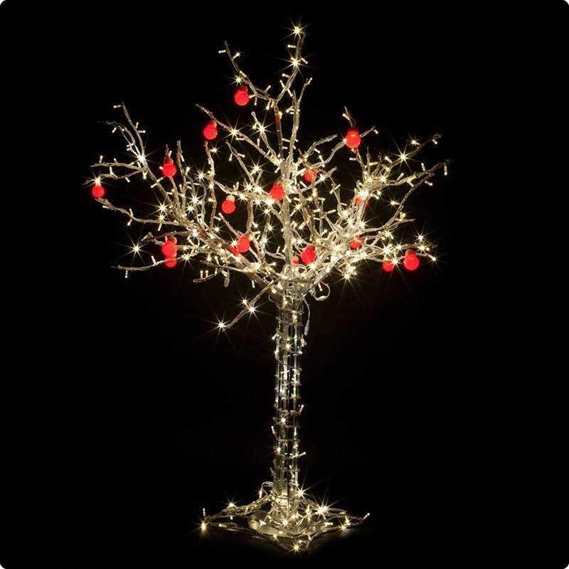 светодиодное дерево "яблоня", высота 1.5м, 10 красных яблок, теплый белый светодиоды, ip 54, понижающий трансформатор в комплекте, neon-night от BTSprom.by