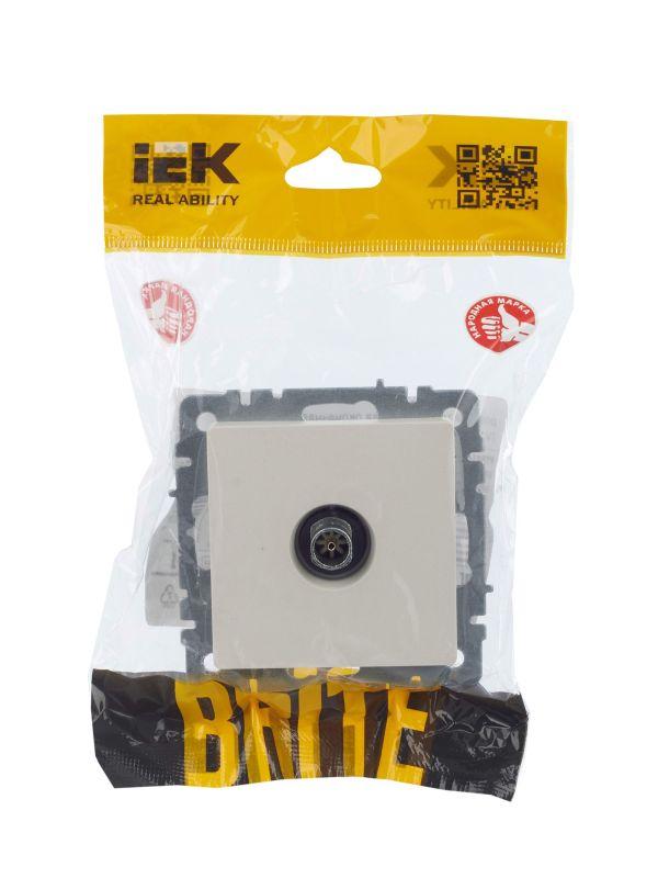  Розетка телевизионная оконечная TV СП Brite РТВ11-0-БрЖ механизм жемчуж. IEK BR-A10-O-K36 фото в каталоге от BTSprom.by