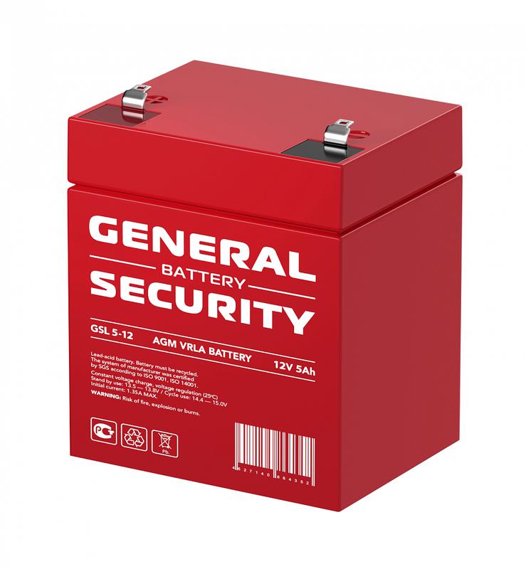  Аккумулятор 12В 5А.ч General Security GSL5-12 фото в каталоге от BTSprom.by