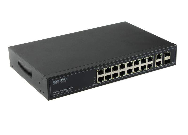 коммутатор управляемый sw-71802/l gigabit ethernet на 18 rj45 + 2 ge sfp порта osnovo 13813 от BTSprom.by